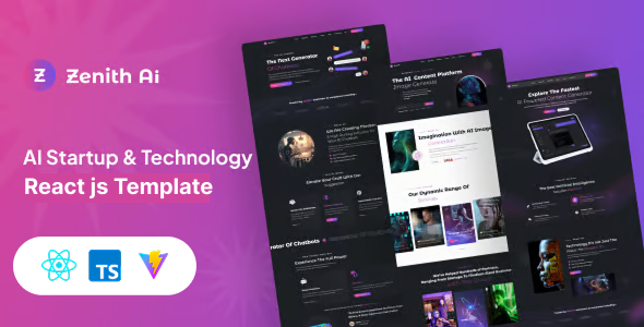 Zenith AI - AI Startup & Technology React JS Template