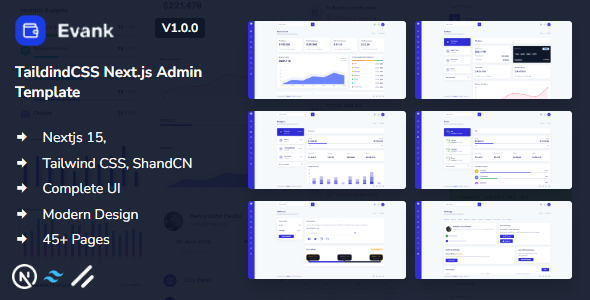 Evank - Tailwind CSS Next.js Admin Template