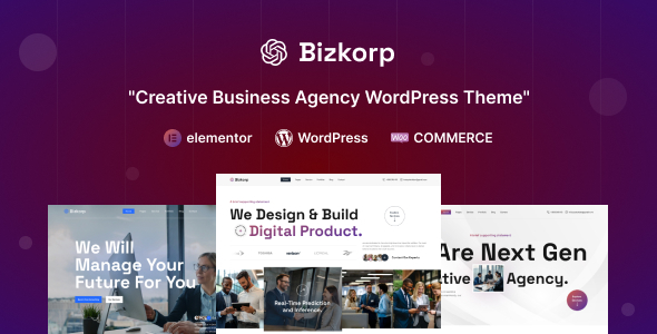 Product preview supplied for Bizkorp - Creative Business Agency WordPress Theme