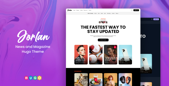 Jorlan – News and Magazine Hugo Theme