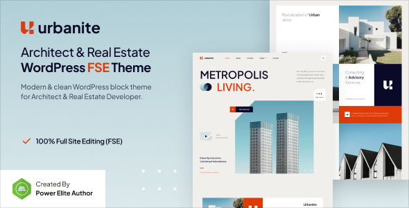 Urbanite – Architect & Real Estate Developer Gutenverse FSE WordPress Block Theme