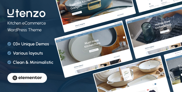 Product preview supplied for Utenzo – Modern WooCommerce Kitchen Store Theme