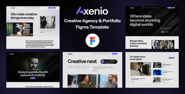 Axenio - Creative Agency & Portfolio Figma Template