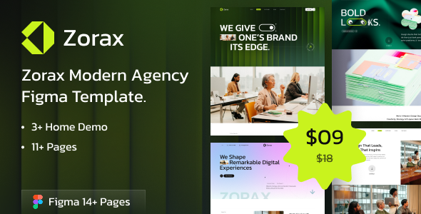 Zorax - Modern Creative Agency Figma Template listing image
