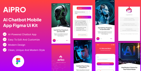 AIPro-AI Chatbot Mobile App Figma Ui Kit