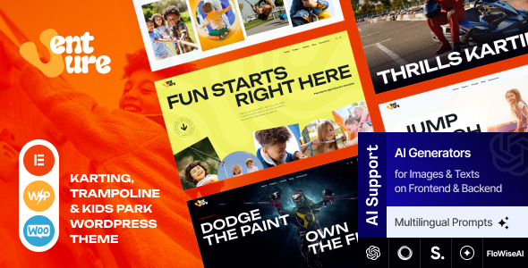 Venture - Karting, Theme Park & Carousel WordPress Theme + Events