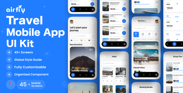 Airfly - Travel Mobile App UI Kit