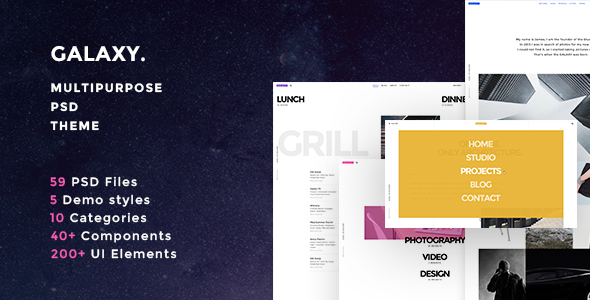 Galaxy Multipurpose PSD Theme