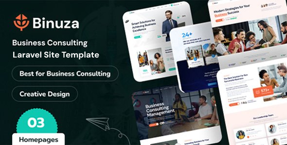 Binuza - Business Consulting Laravel 12 Site Template product preview