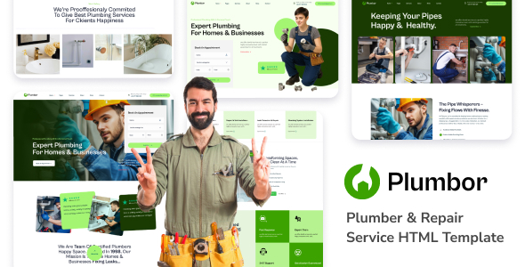Product preview supplied for Plumbor - Plumber Service HTML5 Template