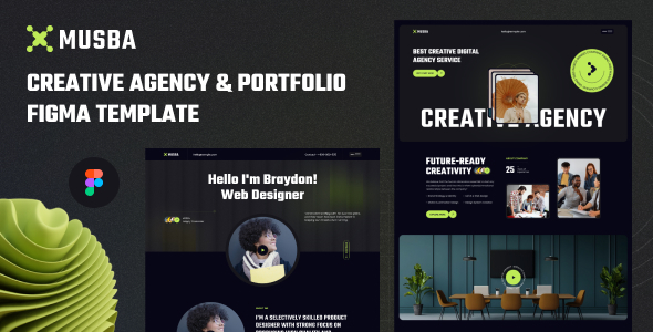 Musba - Creative Agency & Portfolio Figma Template product preview