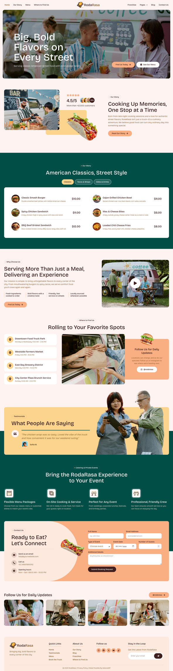 RodaRasa - Food Truck Cafe & Restaurant Elementor Pro Template Kit