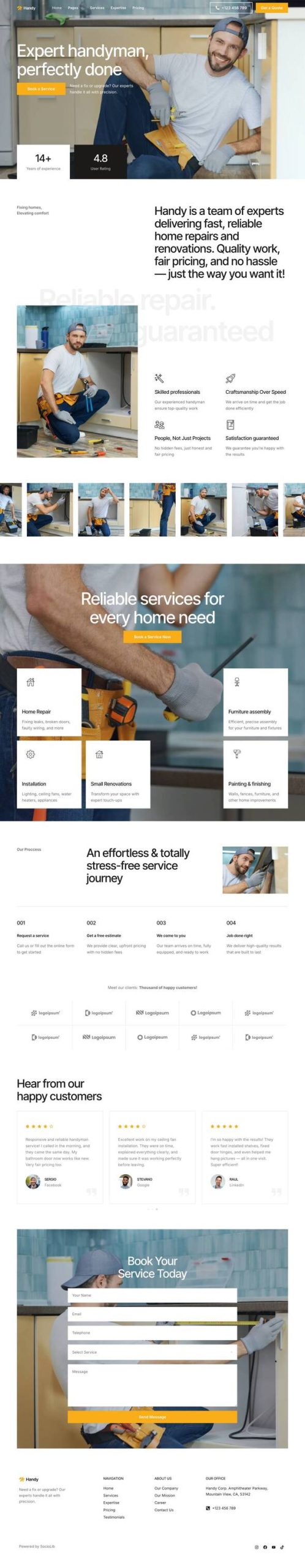Handy - Handyman & Home Repair Service Elementor Template Kit