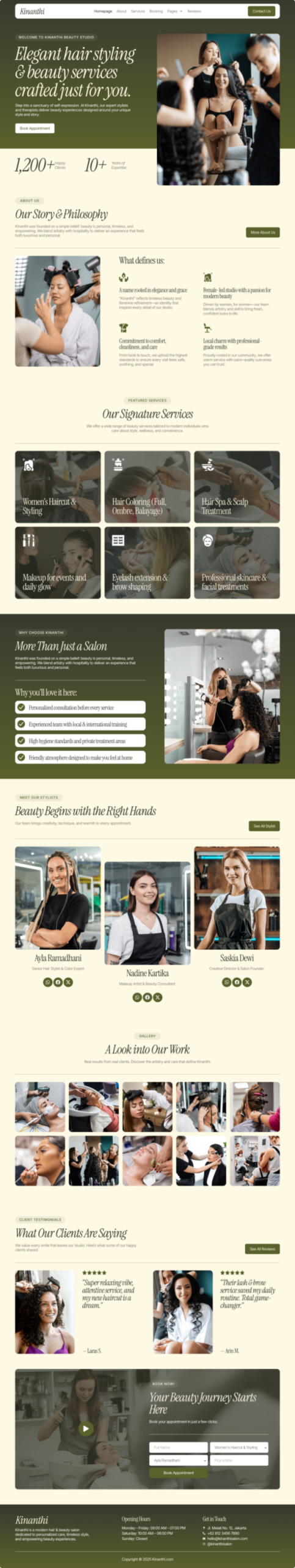 Kinanthi - Hair Stylist & Beauty Salon Elementor Pro Template Kit