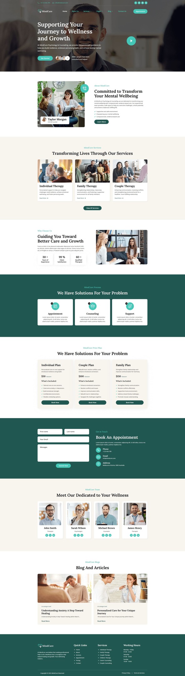 MindCure - Psychology & Counseling Elementor Template Kit