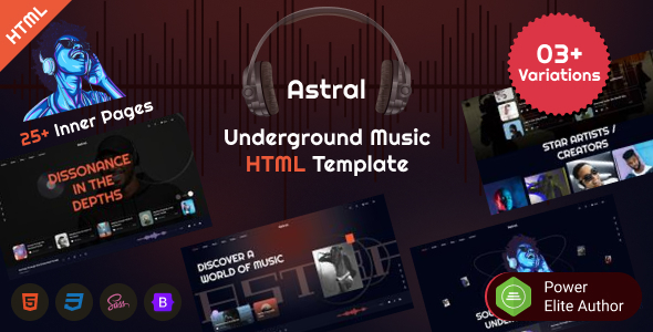 Astral - Underground Music & DJ HTML Template