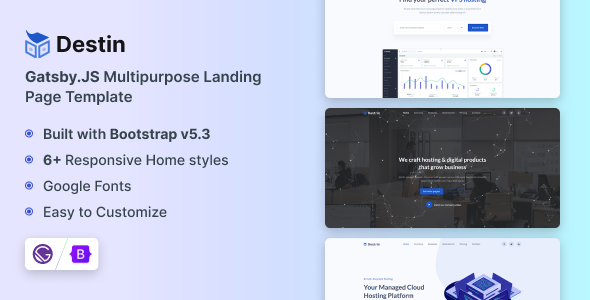 Destin - Gatsby.JS Landing Page Template