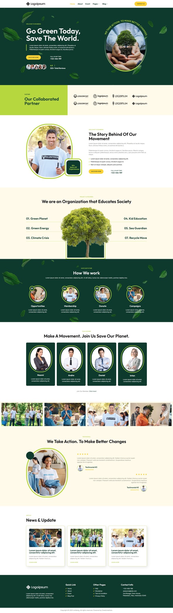 Rombeng - NGOs Environmental Protection Elementor Pro Template Kit