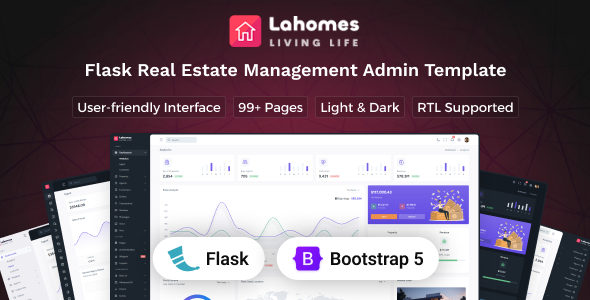 Lahomes - Flask Real Estate Management Admin & Dashboard Template
