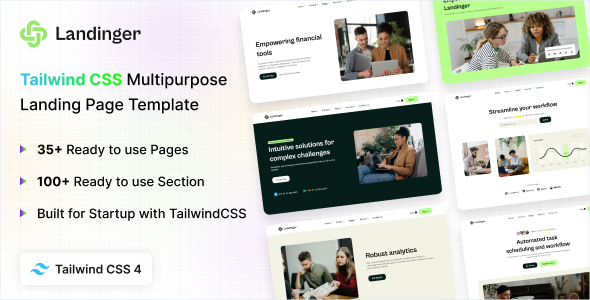 Landinger – Tailwind CSS Multipurpose Landing Page Template