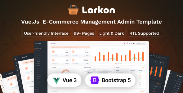 Larkon - Vue.js Ecommerce Management Admin & Dashboard Template