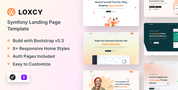 Loxcy - Landing Page Symfony 7 Template