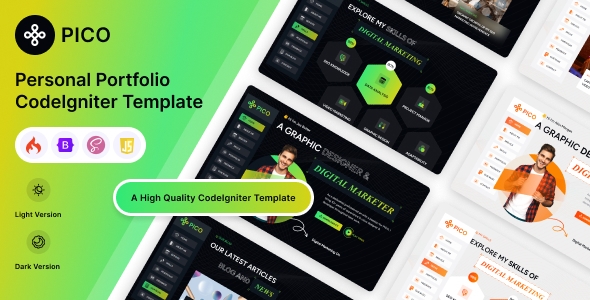 Pico - CodeIgniter Personal Portfolio Template