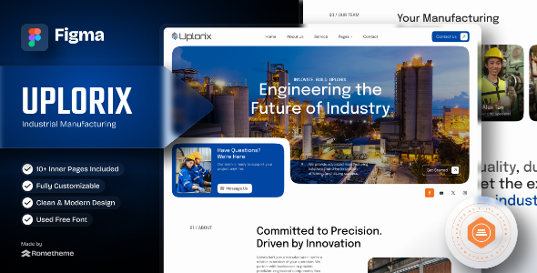 Uplorix - Industrial Manufacture Figma Template