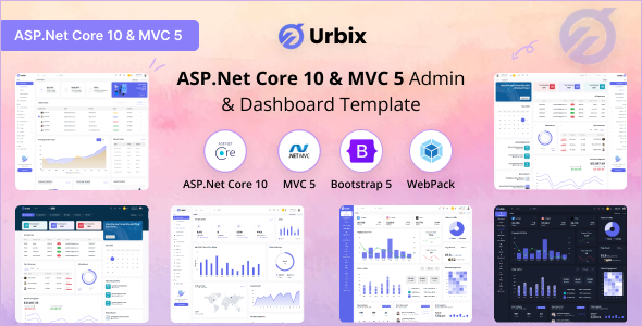 Urbix - ASP.Net Core 10 & MVC 5 Admin & Dashboard Template listing image