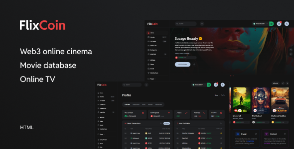 FlixCoin – Web3 Online Cinema HTML Template