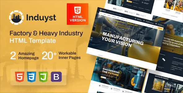 Preview image for Induyst - Factory & Heavy Industry HTML Template