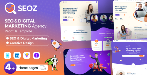 SEOZ - SEO & Digital Marketing Agency React.js Template listing image