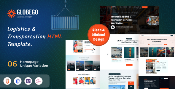 Product preview supplied for Globego - Logistic & Transport Service HTML Template