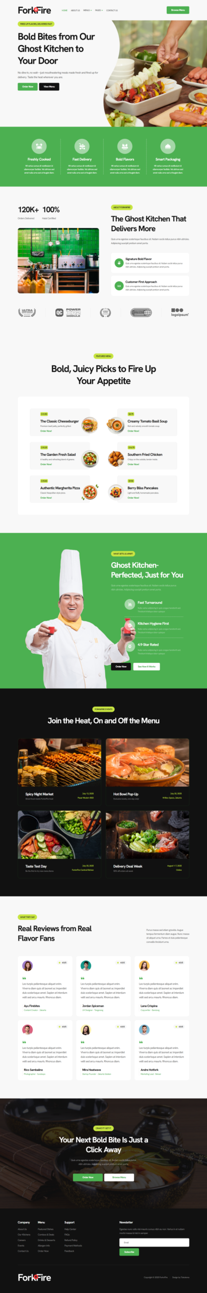 ForknFire - Food Brand & Ghost Kitchen Elementor Template Kit