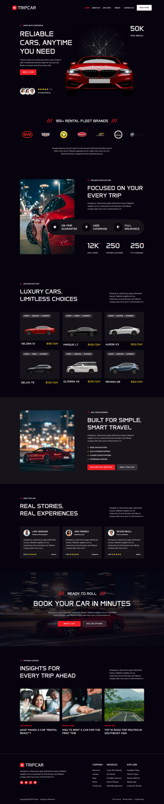 Preview image for Tripcar - Car Rental Service Website Elementor Template Kit
