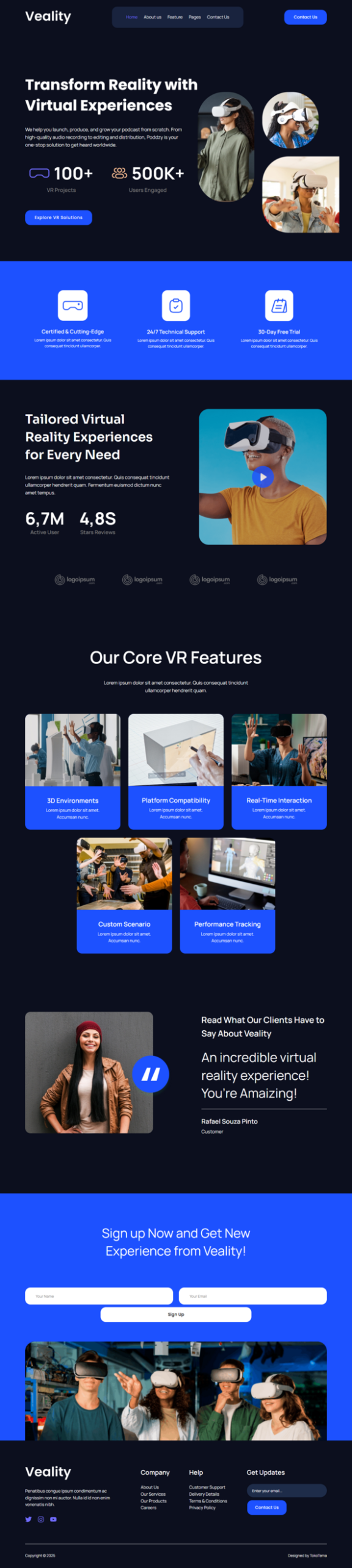 Veality - Virtual Reality Service Elementor Template Kits