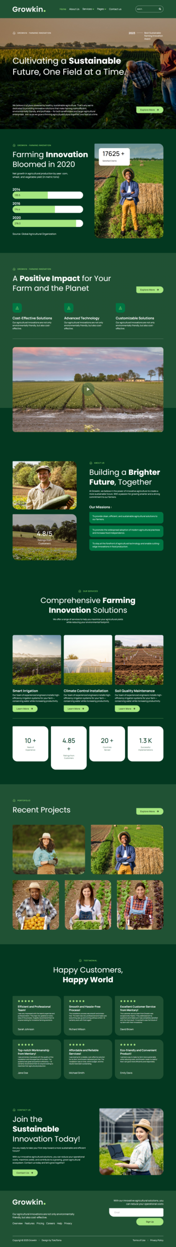 Growkin - Farming Business Website Elementor Template Kits