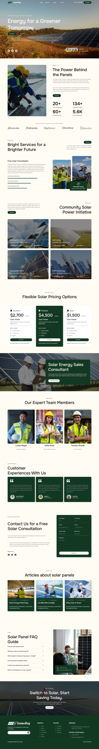 GreenRay - Energy & Solar Panel Elementor Template Kit