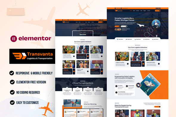 Transvanta - Logistics & Transportation Elementor Template Kit