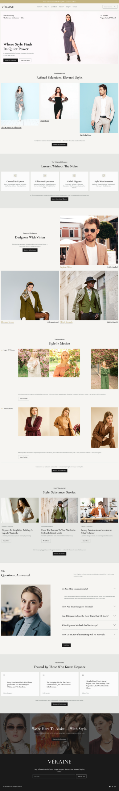 Veraine - Luxury Fashion Marketplace Elementor Template Kit
