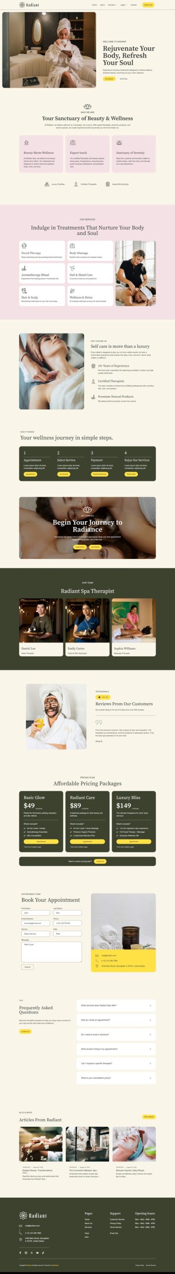Radiant - Beauty Spa & Wellness Elementor Template Kit