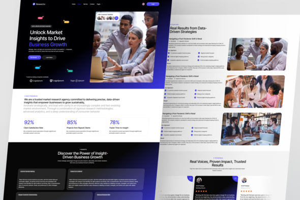 Researcho – Market Research Agencies Elementor Template Kit