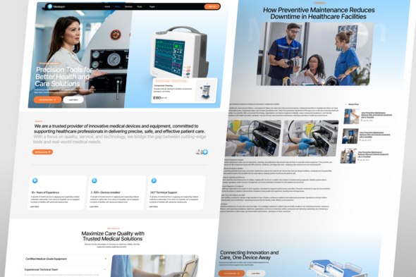 Medeqon – Medical Devices & Equipment Service Elementor Template Kit