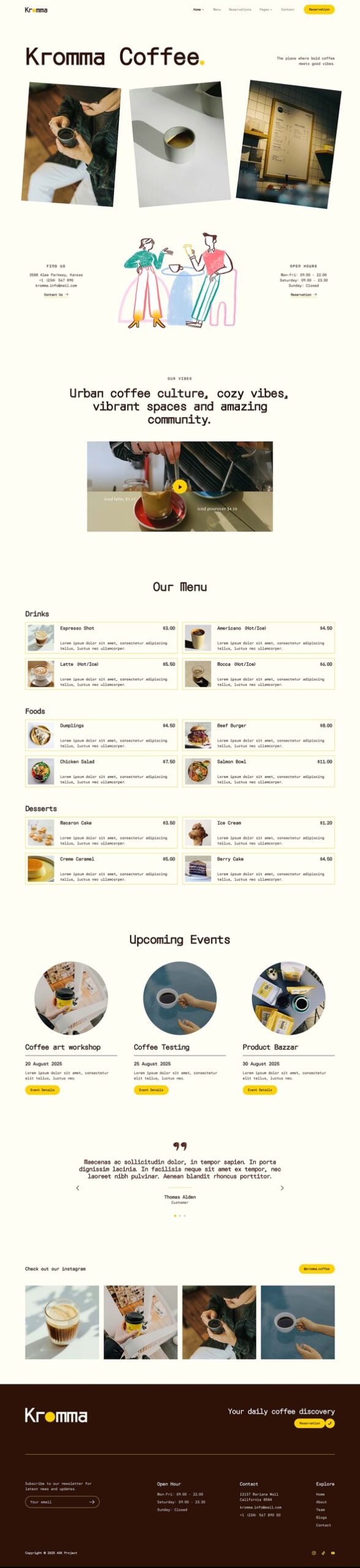 Kromma - Coffee Shop and Cafe Elementor Template Kit