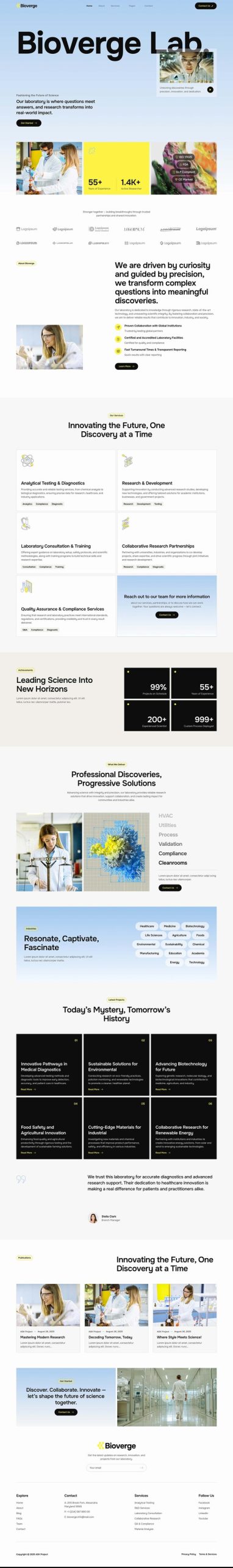 Bioverge - Science Research & Laboratory Elementor Template Kit