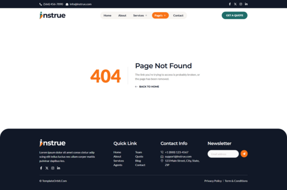Instrue - Insurance Agency Elementor Template Kit