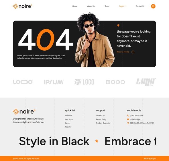 Noire - Modern Fashion Store Elementor Template Kit