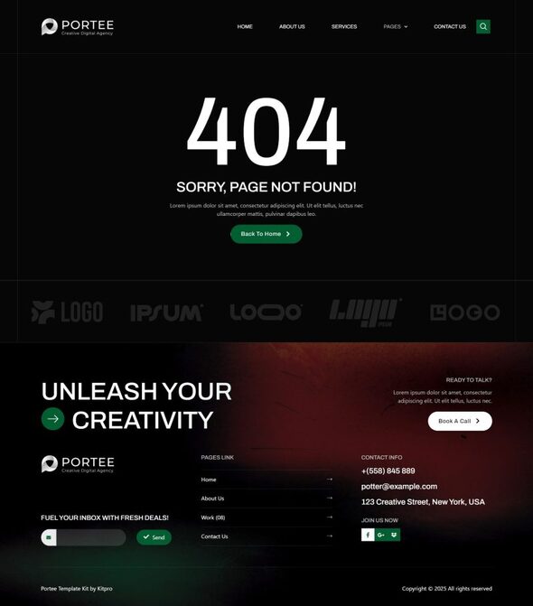 Portee - Creative Digital Agency Elementor Template Kit