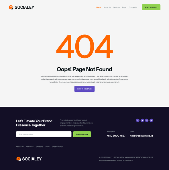 Socialey - Social Media Management Agency Elementor Template Kit