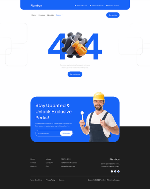 Plumbon - Plumbing Service Elementor Template Kit